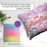 Custom Name Cute Kawaii Sugar Jar Bottles with Glitter Sprinkles Square Filled Cushion Throw Pillow Sofa Bed Home Decor Zip Washable UK Made