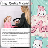 Cute Kawaii Sugar Jar Bottles with Glitter Sprinkles Mint  Personalised Custom Name Super Soft Fleece Blanket Bed Sofa Throw