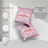 Custom Name Kawaii Sugar Jar Bottles with Glitter Sprinkles Pink Square Filled Cushion Throw Pillow Sofa Bed Home Decor Zip Washable UK Made