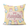 Custom Name Cute Kawaii Sugar Jar Bottles with Glitter Sprinkles Square Filled Cushion Throw Pillow Sofa Bed Home Decor Zip Washable UK Made