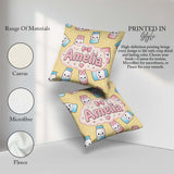 Custom Name Cute Kawaii Sugar Jar Bottles with Glitter Sprinkles Square Filled Cushion Throw Pillow Sofa Bed Home Decor Zip Washable UK Made