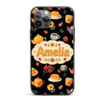 Cute Vintage Teapot Floral Tea Cups Strawberry Custom Name Protective Phone Case Mobile Cover Durable Everyday Smartphone Shock Resistant