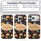 Cute Vintage Teapot Floral Tea Cups Strawberry Custom Name Protective Phone Case Mobile Cover Durable Everyday Smartphone Shock Resistant