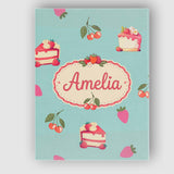 Personalised Name Cute Strawberry Cake Custom  Modern Room Accent Elegant Feature Canvas Wall Art Print Decor Picture Ready to Hang