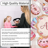 Kawaii Donut Cake Cupcake Sweet Treat Seamless Pattern Beige  Personalised Custom Name Super Soft Fleece Blanket Bed Sofa Throw