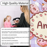 Kawaii Donut Cake Cupcake Sweet Dessert Seamless Pattern Purple  Personalised Custom Name Super Soft Fleece Blanket Bed Sofa Throw