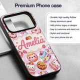 Kawaii Donut Cake Cupcake Sweet Dessert Seamless Custom Name Protective Phone Case Mobile Cover Durable Everyday Smartphone Shock Resistant