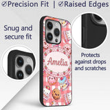Kawaii Donut Cake Cupcake Sweet Dessert Seamless Custom Name Protective Phone Case Mobile Cover Durable Everyday Smartphone Shock Resistant