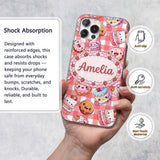 Kawaii Donut Cake Cupcake Sweet Dessert Seamless Custom Name Protective Phone Case Mobile Cover Durable Everyday Smartphone Shock Resistant