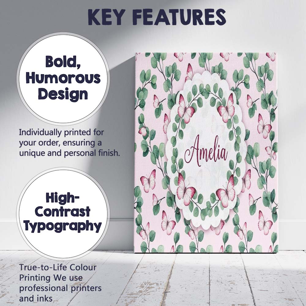 Personalised Name Kawaii Donut Cake Cupcake Custom  Bespoke Interior Contemporary Canvas Wall Art Print Decor Picture Ready to Hang
