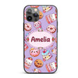 Kawaii Donut Cake Cupcake Sweet Dessert Seamless Custom Name Protective Phone Case Mobile Cover Durable Everyday Smartphone Shock Resistant