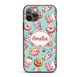 Cute Kawaii Donut Cake Cupcake Sweet Dessert Custom Name Protective Phone Case Mobile Cover Durable Everyday Smartphone Shock Resistant
