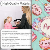 Cute Kawaii Donut Cake Cupcake Sweet Dessert Seamless Pattern Teal  Personalised Custom Name Super Soft Fleece Blanket Bed Sofa Throw