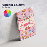 Personalised Name Kawaii Donut Cake Cupcake Custom  Bespoke Interior Contemporary Canvas Wall Art Print Decor Picture Ready to Hang