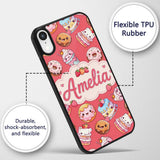 Kawaii Donut Cake Cupcake Sweet Dessert Seamless Custom Name Protective Phone Case Mobile Cover Durable Everyday Smartphone Shock Resistant