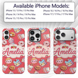 Kawaii Donut Cake Cupcake Sweet Dessert Seamless Custom Name Protective Phone Case Mobile Cover Durable Everyday Smartphone Shock Resistant