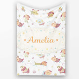 Cute Cartoon Dogs Playful Pet Seamless Pattern Perfect Gift for Her  Personalised Custom Name Super Soft Fleece Blanket Bed Sofa Throw