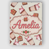 Personalised Name Cute Chocolate Strawberry Custom  Bespoke Interior Contemporary Canvas Wall Art Print Decor Picture Ready to Hang
