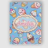 Personalised Name Kawaii Ice Cream Cone Custom  Modern Room Accent Elegant Feature Canvas Wall Art Print Decor Picture Ready to Hang