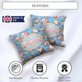 Custom Name Kawaii Ice Cream Cone Popsicle Sweet Dessert Pattern Square Filled Cushion Throw Pillow Sofa Bed Home Decor Zip Washable UK Made