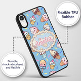 Kawaii Ice Cream Cone Popsicle Sweet Dessert Custom Name Protective Phone Case Mobile Cover Durable Everyday Smartphone Shock Resistant
