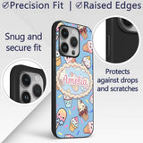 Kawaii Ice Cream Cone Popsicle Sweet Dessert Custom Name Protective Phone Case Mobile Cover Durable Everyday Smartphone Shock Resistant