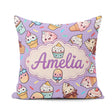 Custom Name Kawaii Ice Cream Cone Popsicle Sweet Dessert Pattern Square Filled Cushion Throw Pillow Sofa Bed Home Decor Zip Washable UK Made