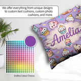 Custom Name Kawaii Ice Cream Cone Popsicle Sweet Dessert Pattern Square Filled Cushion Throw Pillow Sofa Bed Home Decor Zip Washable UK Made