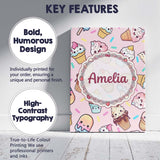 Personalised Name Kawaii Ice Cream Cone Custom  Modern Room Accent Elegant Feature Canvas Wall Art Print Decor Picture Ready to Hang