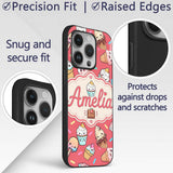 Kawaii Ice Cream Cone Popsicle Sweet Dessert Custom Name Protective Phone Case Mobile Cover Durable Everyday Smartphone Shock Resistant