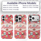 Kawaii Ice Cream Cone Popsicle Sweet Dessert Custom Name Protective Phone Case Mobile Cover Durable Everyday Smartphone Shock Resistant