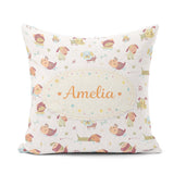 Custom Name Cute Cartoon Dogs Playful Pet Seamless Pattern for Square Filled Cushion Throw Pillow Sofa Bed Home Decor Zip Washable UK Made