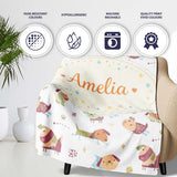 Cute Cartoon Dogs Playful Pet Seamless Pattern Perfect Gift for Her  Personalised Custom Name Super Soft Fleece Blanket Bed Sofa Throw
