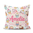 Custom Name Kawaii Ice Cream Cone Popsicle Sweet Dessert Pattern Square Filled Cushion Throw Pillow Sofa Bed Home Decor Zip Washable UK Made