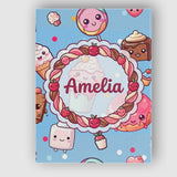 Personalised Name Cute Kawaii Dessert Cake Custom  Unique Gift Idea Elegant Feature Canvas Wall Art Print Decor Picture Ready to Hang