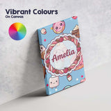 Personalised Name Cute Kawaii Dessert Cake Custom  Unique Gift Idea Elegant Feature Canvas Wall Art Print Decor Picture Ready to Hang