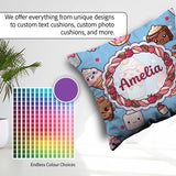 Custom Name Kawaii Dessert Cake Donut Candy Sweet Treat Seamless Square Filled Cushion Throw Pillow Sofa Bed Home Decor Zip Washable UK Made