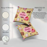 Custom Name Kawaii Dessert Cake Donut Candy Sweet Treat Seamless Square Filled Cushion Throw Pillow Sofa Bed Home Decor Zip Washable UK Made