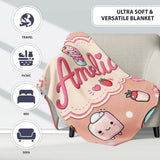 Cute Kawaii Dessert Cake Cupcake Donut Candy Sweet Treat Seamless  Personalised Custom Name Super Soft Fleece Blanket Bed Sofa Throw