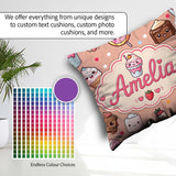 Custom Name Kawaii Dessert Cake Donut Candy Sweet Treat Seamless Square Filled Cushion Throw Pillow Sofa Bed Home Decor Zip Washable UK Made