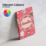 Personalised Name Cute Kawaii Dessert Cake Custom  Unique Gift Idea Elegant Feature Canvas Wall Art Print Decor Picture Ready to Hang