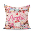 Custom Name Dessert Cake Cupcake Donut Candy Sweet Treat Collage Square Filled Cushion Throw Pillow Sofa Bed Home Decor Zip Washable UK Made