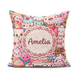 Custom Name Dessert Cake Cupcake Donut Candy Sweet Treat Collage Square Filled Cushion Throw Pillow Sofa Bed Home Decor Zip Washable UK Made