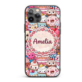 Cute Kawaii Dessert Cake Cupcake Donut Candy Custom Name Protective Phone Case Mobile Cover Durable Everyday Smartphone Shock Resistant