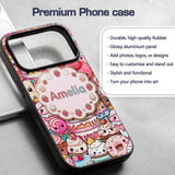 Cute Kawaii Dessert Cake Cupcake Donut Candy Custom Name Protective Phone Case Mobile Cover Durable Everyday Smartphone Shock Resistant