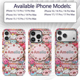 Cute Kawaii Dessert Cake Cupcake Donut Candy Custom Name Protective Phone Case Mobile Cover Durable Everyday Smartphone Shock Resistant