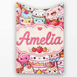 Cute Kawaii Dessert Cake Cupcake Donut Candy Sweet Treat Collage  Personalised Custom Name Super Soft Fleece Blanket Bed Sofa Throw