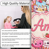 Cute Kawaii Dessert Cake Cupcake Donut Candy Sweet Treat Collage  Personalised Custom Name Super Soft Fleece Blanket Bed Sofa Throw
