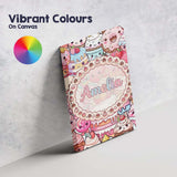 Personalised Name Cute Kawaii Dessert Cake Custom  Unique Gift Idea Elegant Feature Canvas Wall Art Print Decor Picture Ready to Hang
