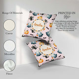 Custom Name Cute Halloween Pumpkin Bat Cat Seamless Pattern Pink Square Filled Cushion Throw Pillow Sofa Bed Home Decor Zip Washable UK Made